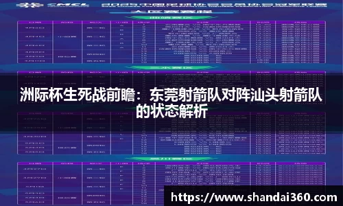 洲际杯生死战前瞻：东莞射箭队对阵汕头射箭队的状态解析